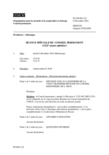 Journal de la 1122ème séance spéciale du Conseil permanent