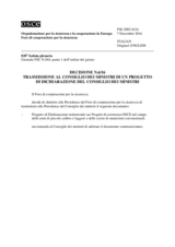 Decisione N.6/16 del Foro di cooperazione per la sicurezza
