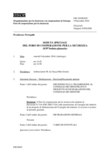 Giornale della 839a Seduta speciale del Foro di cooperazione per la sicurezza