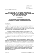 Statement by the Delegation of the Russian Federation in response to the report by the OSCE Special Representative and Co-ordinator for Combating Trafficking in Human Beings, Ambassador Madina Jarbussynova