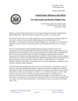 Statement by the Delegation of the United States of America on the International Human Rights Day, observed on 10 December 2016
