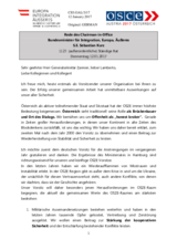 Rede des amtierenden OSZE-Vorsitzenden, Bundesministers für Integration, Europa, Äußeres, Sebastian Kurz