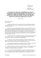 Address by the Chairperson-in-Office of the OSCE, Federal Minister for Europe, Integration and Foreign Affairs of Austria, H.E. Sebastian Kurz