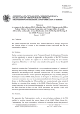 Statement by the Delegation of Armenia in response to the address by the Chairperson-in-Office of the OSCE, Federal Minister for Europe, Integration and Foreign Affairs of Austria, H.E. Sebastian Kurz