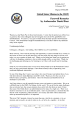 Farewell statement by the Permanent Representative of the United States of America to the OSCE, Ambassador D. Baer.