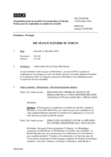 Journal de la 840ème séance plénière du Forum