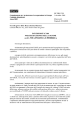 Decisione n.7/09, Partecipazione delle donne alla vita politica e pubblica