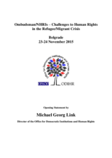Opening Statement by Michael Georg Link at the Ombudsman/NHRIs meeting, Belgrade, 23 November 2015