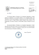 Response by the Delegation of Romania to the Questionnaire on the Code of Conduct on Politico-Military Aspects of Security